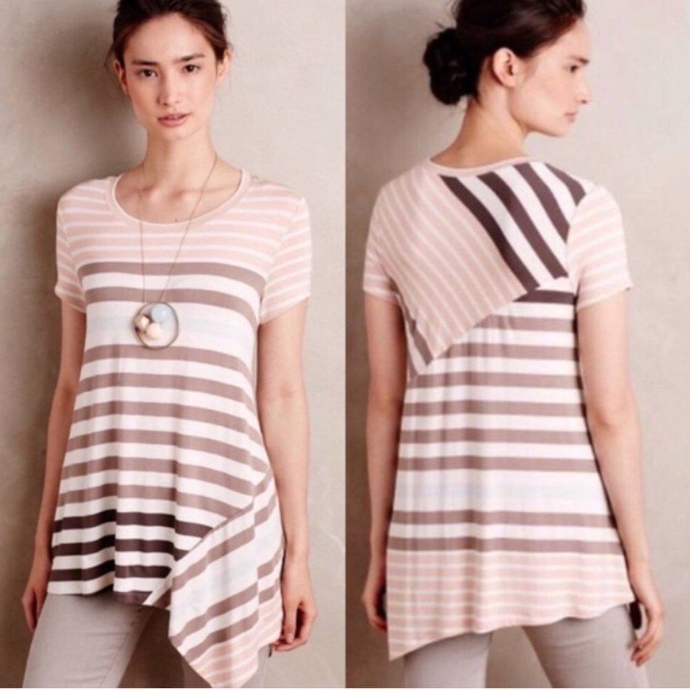 Anthropologie Little Yellow Button Asymmetrical Top Size XS